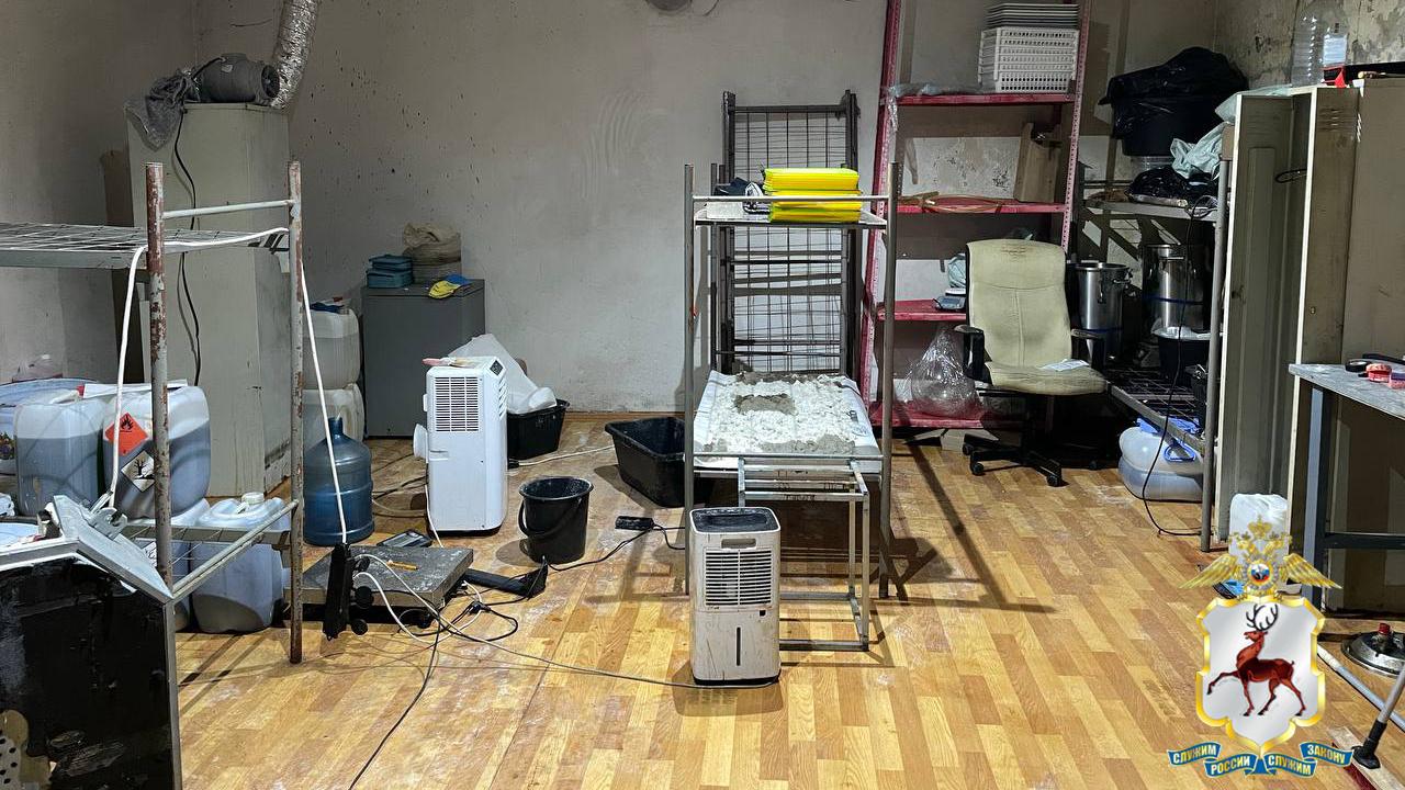 Около 16,5 кг «синтетики» изъяли оперативники из наркоцеха, обустроенного в гараже в Нижнем Новгороде
