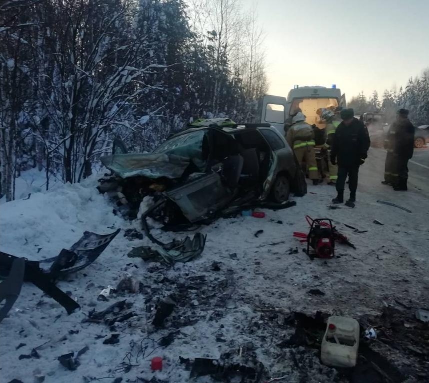 Сотрудники ГИБДД работают на месте аварии в Нижегородской области