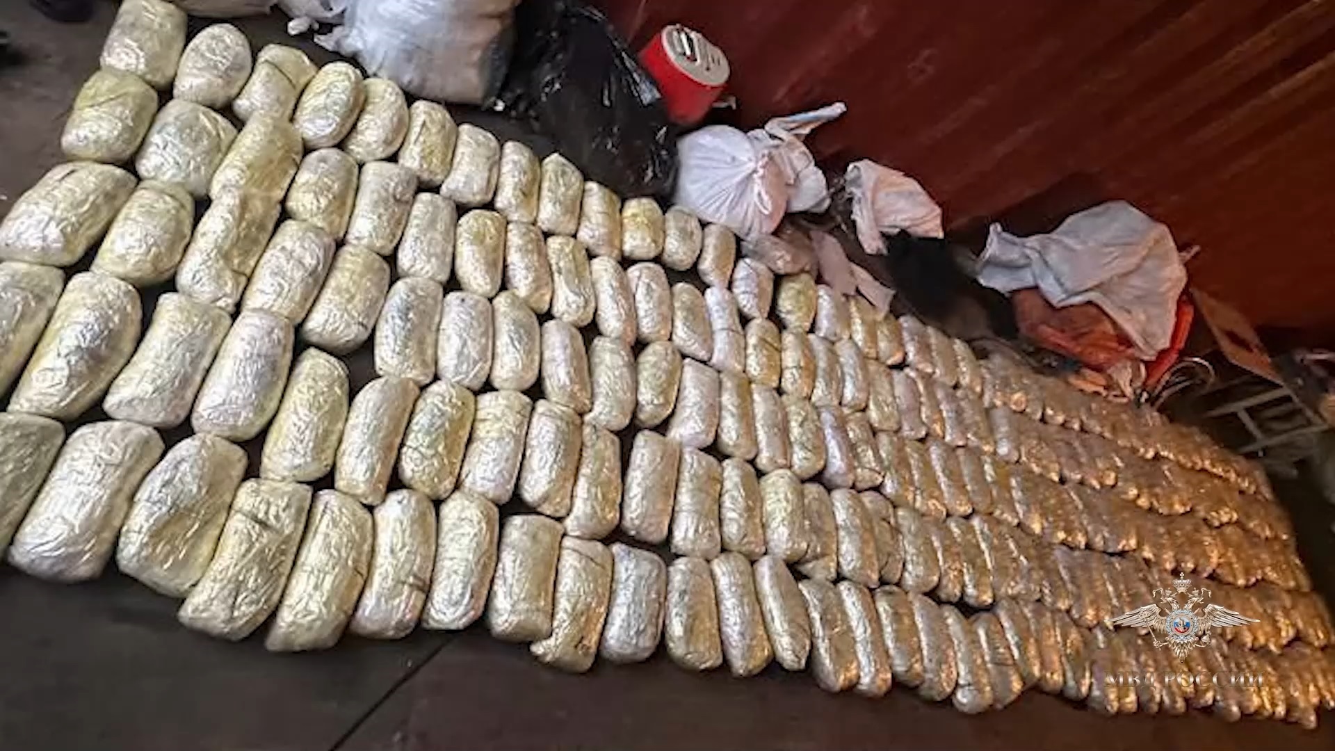 МВД России публикует видео перекрытия крупного канала сбыта наркотиков в Подмосковье