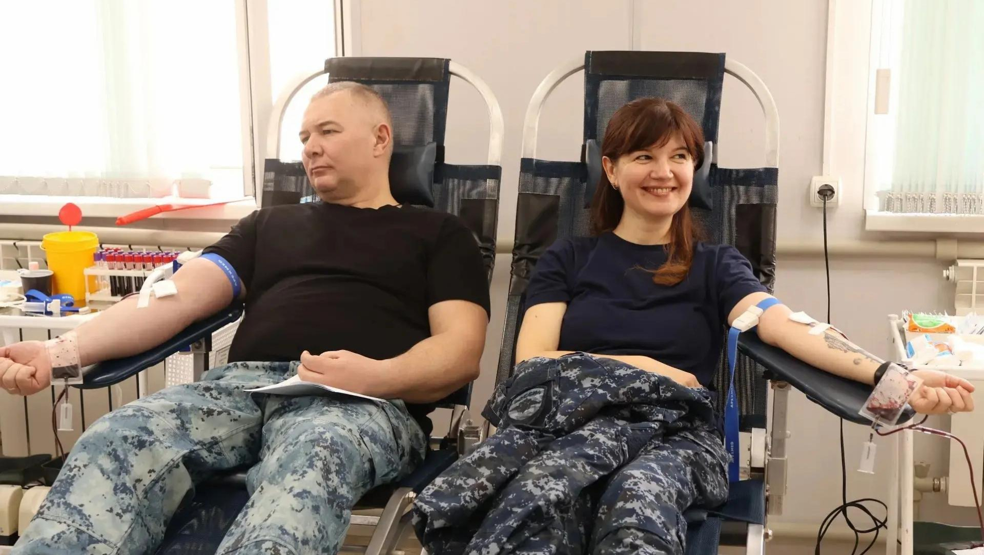 В СКФО полицейские приняли участие в донорской акции, приуроченной ко Дню защитника Отечества