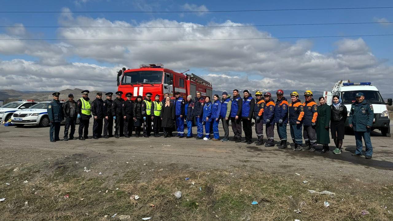 Полиция Тувы приняла участие в межведомственных учениях по ликвидации последствий крупных ДТП