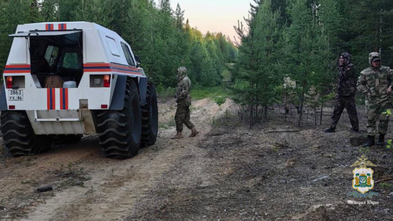 Полицейские Югры с коллегами из других ведомств отыскали плутавшего по тайге четыре дня мужчину