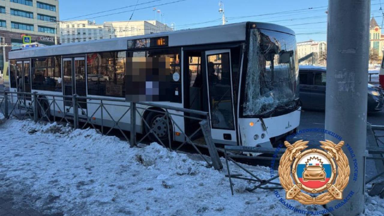 В Калининграде полицейские устанавливают обстоятельства ДТП с участием маршрутного автобуса