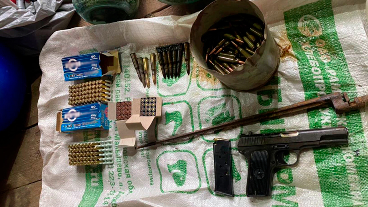 Наркотики, оружие и боеприпасы времён ВОВ изъяты полицейскими Ленобласти у местного жителя
