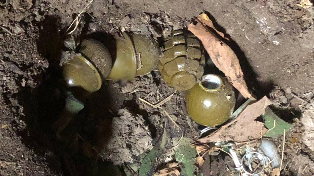 Полицейские в Херсонской области выявили в заброшенном доме схрон с гранатами и патронами