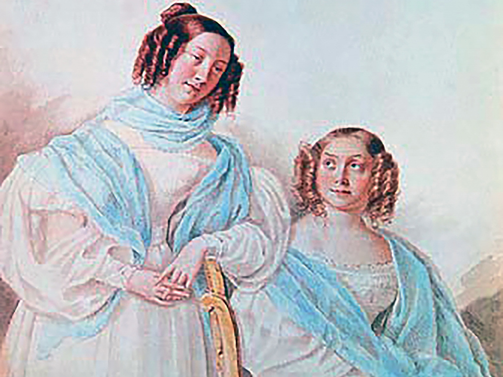 Дочери Блудова - Антонина и Лидия. Художник Пётр Соколов (1843)