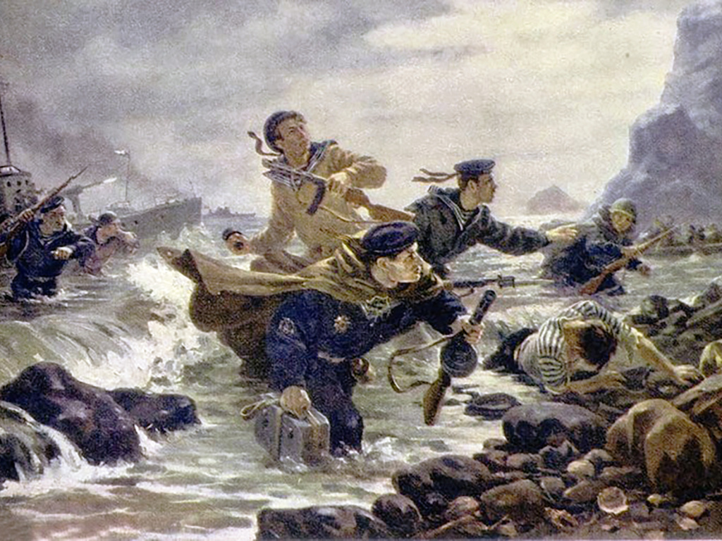 Десант на Курильских островах. Художник Андрей Плотнов